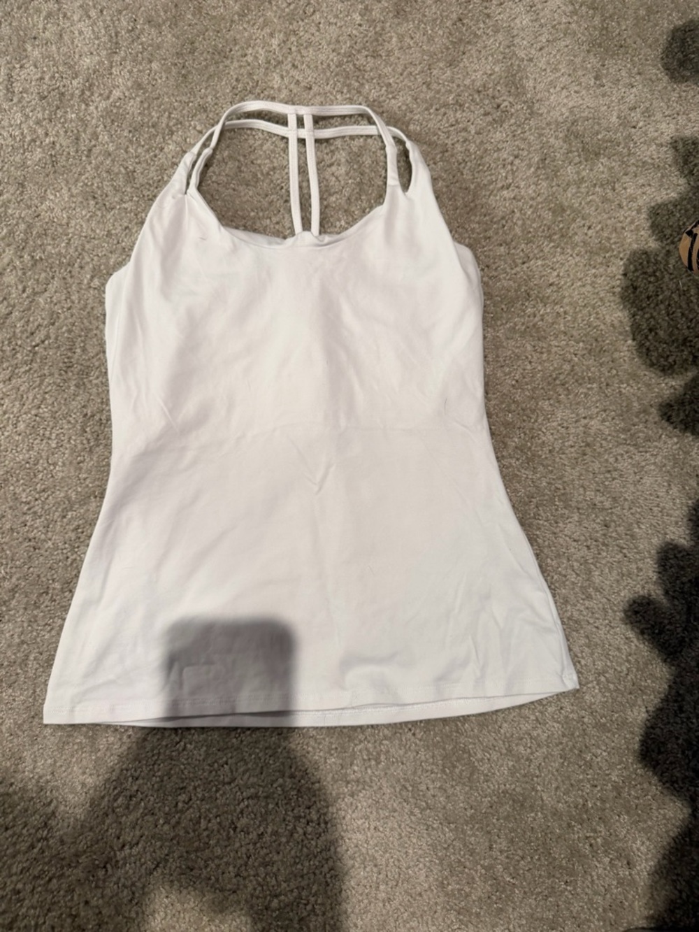 White Strappy Women's Athletic Tank Top
